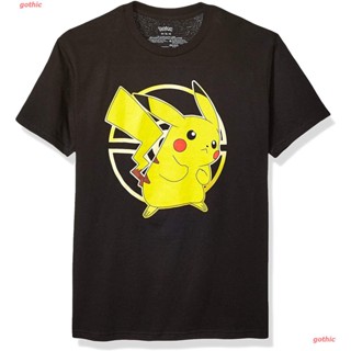 เสื้อยืดแขนสั้นTee เสื้อยืดกีฬา Pokemon Pokémon Pikachu Poké Ball Icon Trainer T-Shirt Mens Womens T-shirtsw*&lt;S-5XL