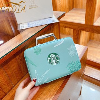 มาใหม่ Starbucks กระเป๋าถือ ความจุขนาดใหญ่ แบบพกพา สําหรับใส่เครื่องประดับ เครื่องสําอาง