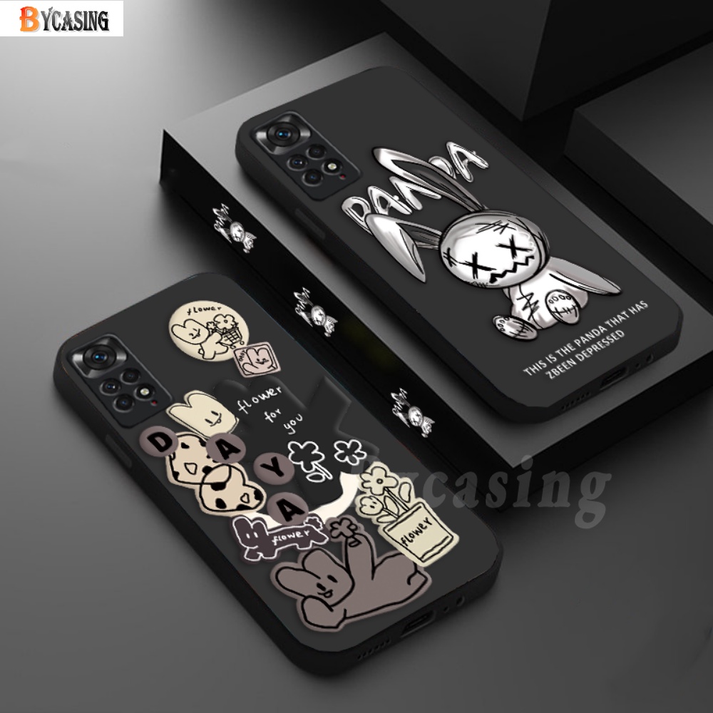 เคสโทรศัพท์มือถือ Tpu นิ่ม ขอบตรง ลายกระต่ายน่ารัก สําหรับ Redmi Note 11 Pro Note 11s Redmi 10 5G 10C 9C 10A 9A 9T Note 10S Note10 Note9 Poco M4 Pro M5S M3 X3 Pro X3 NFC
