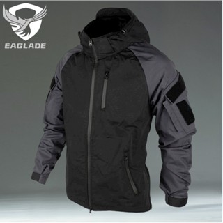 Eaglade เสื้อแจ็กเก็ตยุทธวิธี JT-QX2 กันน้ํา สีดํา สําหรับขี่รถจักรยานยนต์