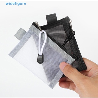 Widefigure กระเป๋าใส่เหรียญ บัตรเครดิต ID ไนล่อนใส ขนาดเล็ก แบบพกพา