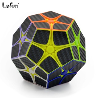 Lefun 2x2 Megaminx สติกเกอร์คาร์บอนไฟเบอร์ ความเร็วลูกบาศก์