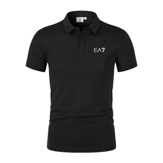 ลดกระหน่ํา EA7 เสื้อยืดโปโลลําลอง ผ้าฝ้าย แขนสั้น คอปก สไตล์นักธุรกิจ แฟชั่นฤดูร้อน สําหรับเล่นกอล์ฟ