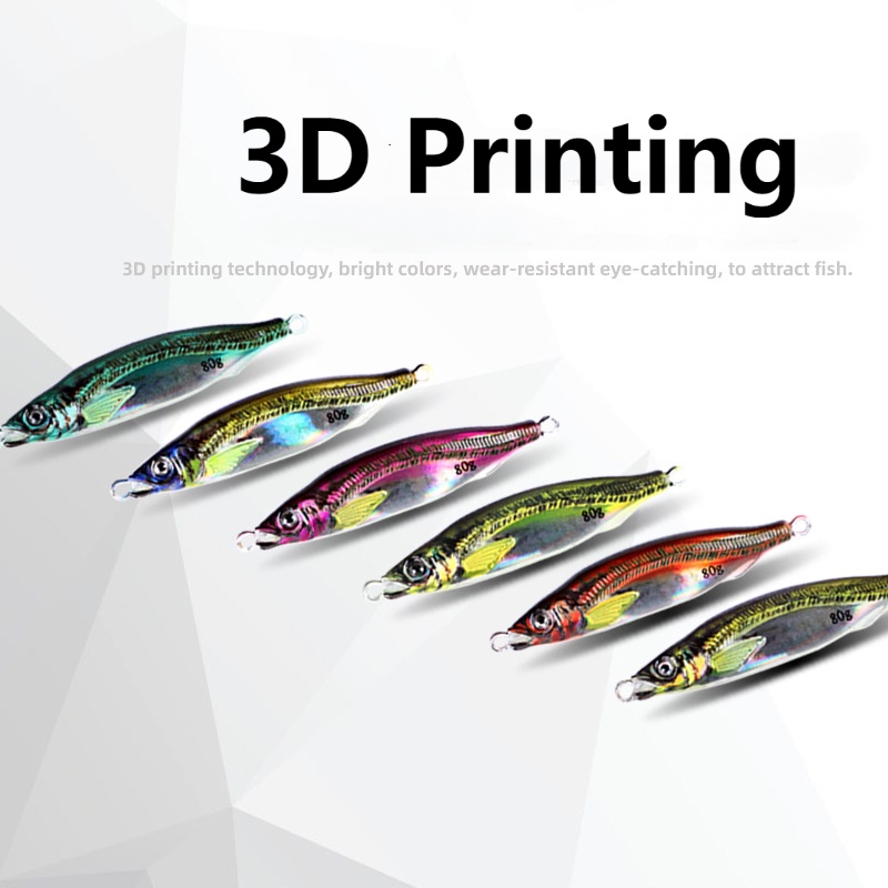 ใหม่ เหยื่อตกปลาโลหะ รูปตัว S เรืองแสง 3D 10 กรัม 20 กรัม 40/60/80 กรัม