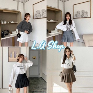 L.A Shop พร้อมส่ง กระโปรงทรงนักเรียนญี่ปุ่น มีซับในผ้าบางๆ คิ้วท์ๆใส่สบาย "8588" -NZ