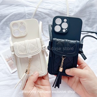 Fashion Trendy Leather Card Holder Soft Phone Case for Samsung Galaxy A14 A04 A04s A04E A34 A54 A53 A52 A72 A73 A42 A32 A33 A22 A23 A24 A13 A12 A03 A03S A02 A02S A01 Silicone Cover