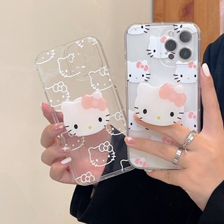 เคสโทรศัพท์มือถือ แบบใส กันกระแทก ลายการ์ตูนคิตตี้ พร้อมขาตั้ง สําหรับ TECNO POVA 5 Neo 2 3 4 Pro Spark 10 6 GO 8C 8P 7T POP 5 4 LTE Camon 20 Pro 18P 16 SE Pouvoir 4 Pro