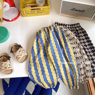 [ML] กางเกงขายาวลําลอง เอวสูง ป้องกันยุง พิมพ์ลายดอกไม้ เหมา…