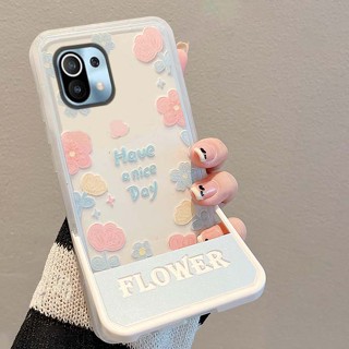 เคสโทรศัพท์มือถือ ซิลิโคนนิ่ม ป้องกันกล้อง ลายดอกไม้ พร้อมที่ตั้งวาง สําหรับ iPhone 14 Pro Max 11 12 13 14Plus