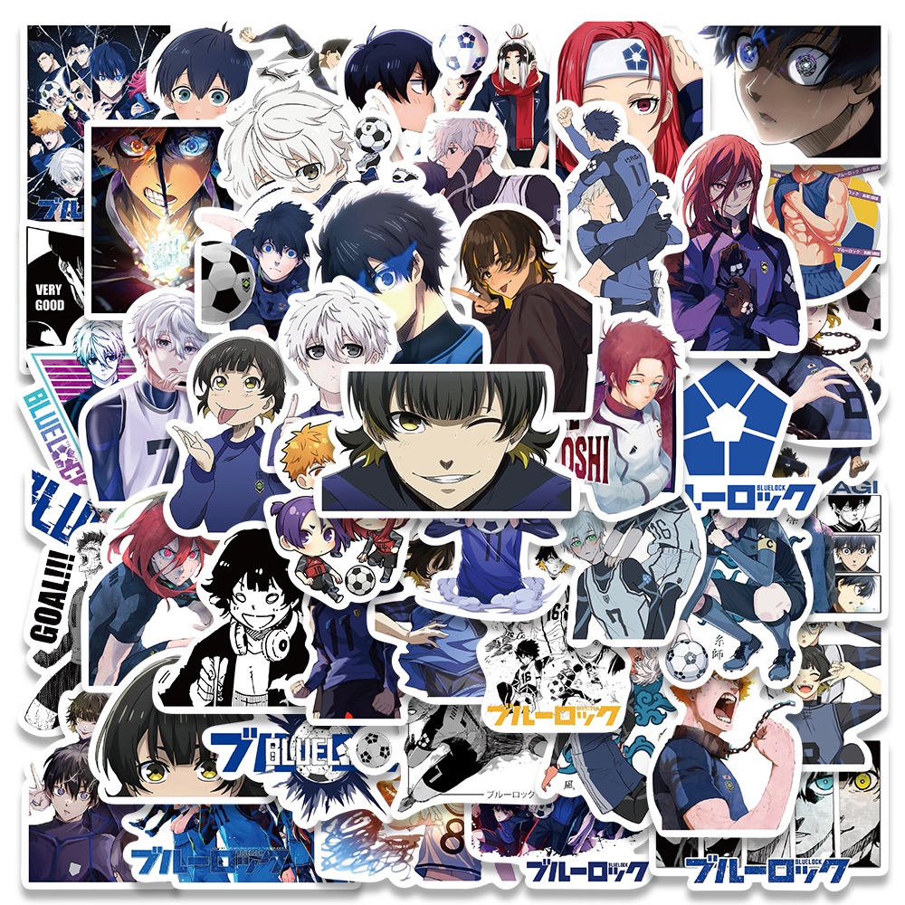 50 ชิ้น BLUE LOCK อะนิเมะญี่ปุ่นสติ๊กเกอร์ PVC กันน้ํา