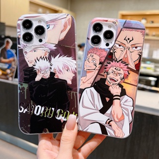 เคสโทรศัพท์มือถือแบบแข็ง กันกระแทก ลายอนิเมะ Jujutsu Kaisen Gojo Satoru Laser สําหรับ iPhone 14 13 12 11 Pro MAX IX XR XS MAX