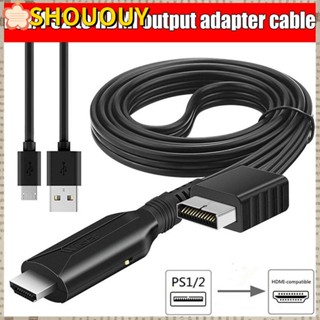 Shououy อะแดปเตอร์แปลงสายเคเบิล PS2 เป็น HDMI PC HDTV HD Full HD PS2 PS1 เป็น HDMI