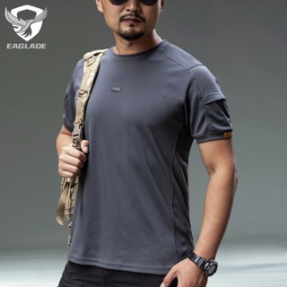 Eaglade เสื้อยืดยุทธวิธีผู้ชาย TFSJ-TX001 สีเทา แห้งเร็ว ยืดหยุ่นได้