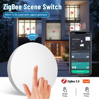 Tuya Zigbee Wireless Switch ปุ่ม Scene เปิดปิดไฟไร้สาย 2 ปุ่ม แบบใช้ถ่าน สำหรับสั่งงาน Scene/Tap to Run