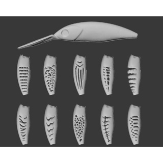 Wlure เหยื่อตกปลาพลาสติกแข็ง ลายฉลุ 3D สําหรับจมเหยื่อตกปลา UPM514