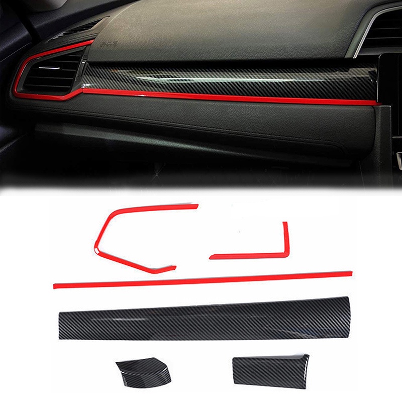 【ขายดี สไตล์】แถบแดชบอร์ดคอนโซลกลางรถยนต์ สําหรับ Honda Civic 10th Gen 2016-2021 3 ชิ้น ต่อชุด