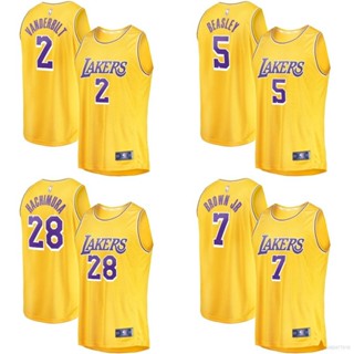 เสื้อกีฬาบาสเก็ตบอล สีเหลือง NBA Jersey Beasley Brown Hachimura Vanderbilt HQ1 22-23 พลัสไซซ์ สําหรับผู้ชาย และผู้หญิง QH1