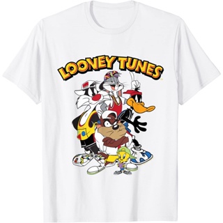 HUEเสื้อยืดแขนสั้น พิมพ์ลายการ์ตูน Looney Tunes Sylvester Taz Daffy Bugs นําเข้า แฟชั่นสําหรับเด็กผู้ชาย และเด็กผู้หญิง