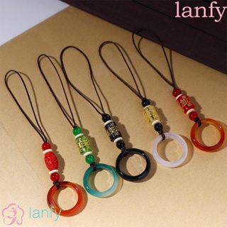 Lanfy สายเชือกคล้องโทรศัพท์มือถือ กันหาย ห้อยจี้อาเกต