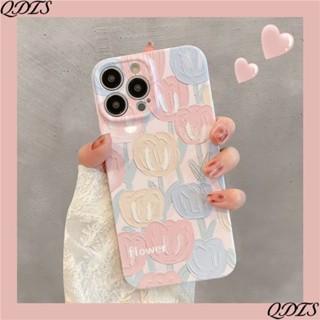 เคสโทรศัพท์มือถือแบบแข็ง ลายภาพวาดสีน้ํามัน รูปดอกทิวลิป สําหรับ Iphone 14 11 138P7 12 AX1Y