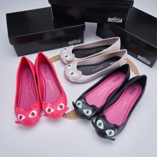 พร้อมส่ง Melissa ใหม่ รองเท้าแตะเจลลี่ PVC ลายแมวน่ารัก สําหรับแม่ และเด็ก 2023