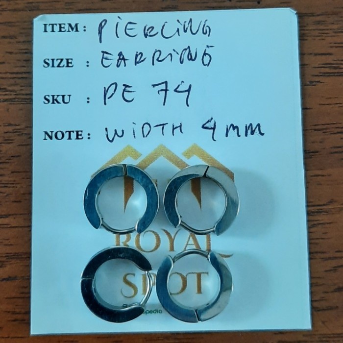 PIERCING EARRINGS ROUND PIERCING EARRINGS SURGICAL STEEL ไม่ใช่ไทเทเนียม PE74