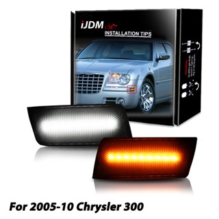 ไฟเลี้ยว LED สีเหลืองอําพัน ติดกันชนหน้า สําหรับ Chrysler 300 300C 2 ชิ้น 20052006 2007 2008 2009 2010 ไฟ LED สีขาว ไฟขับรถ / ไฟจอดรถ OEM 4805860Aa 4805861Aa