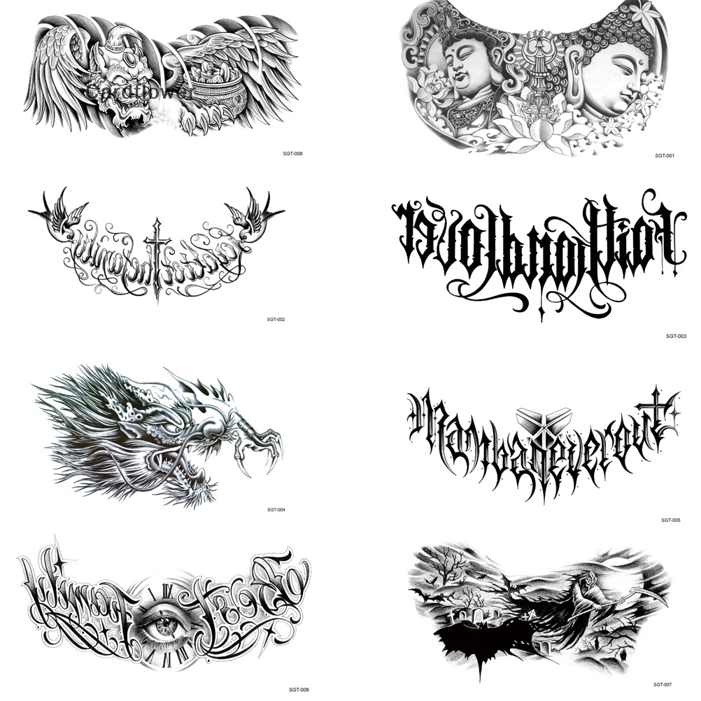 <Cardflower> สติกเกอร์รอยสักชั่วคราว กันน้ํา ขนาดใหญ่ สําหรับติดหน้าอก ไหล่ หลัง ลดราคา