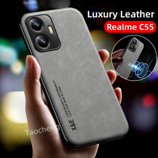 เคสโทรศัพท์มือถือหนัง กันกระแทก หรูหรา สําหรับ Realme C55 NFC RealmeC55 4G 2023