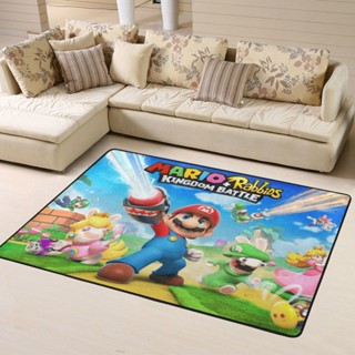 พรมปูพื้น พิมพ์ลาย Super Mario ขนาด 160x120 ซม. (63X48 นิ้ว) สําหรับตกแต่งบ้าน หอพัก ห้องนั่งเล่น