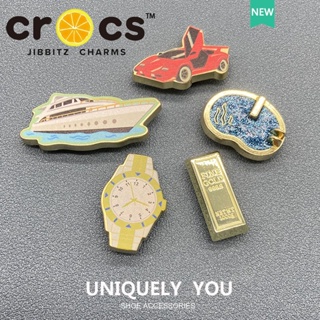 Jibbitz crocs charms หัวเข็มขัดโลหะ คุณภาพสูง อุปกรณ์เสริมรองเท้า หรูหรา เรือยอร์ช ซีรีส์ เครื่องประดับ DIY ดอกไม้ สร้างสรรค์