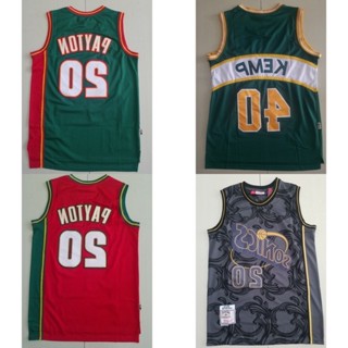 ขายดี เสื้อกีฬาแขนสั้น ลายทีม Thankgiving NBA Supersonics 20 Paytom Peyton 40 Kemp 234821