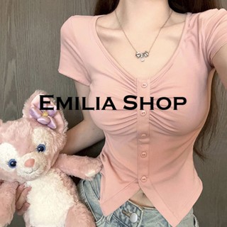 EMILIA SHOP  เสื้อยืด เสื้อครอป เสื้อผ้าแฟชั่นผู้หญิง สไตล์เกาหลี 2023 ใหม่  Korean Style fashion Stylish ทันสมัย A29J12G 36Z230909