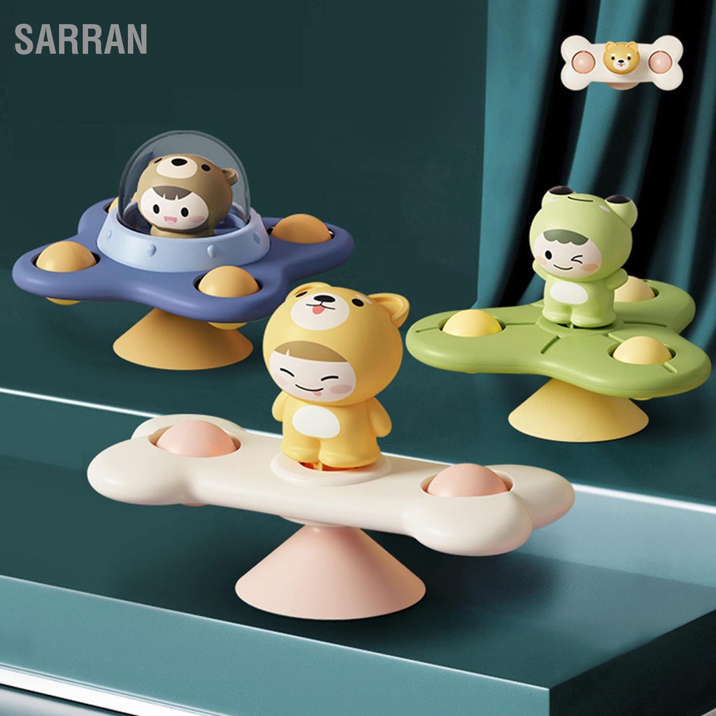 SARRAN ถ้วยดูด Spinner ของเล่นอาบน้ำการ์ตูนของเล่นเพื่อการศึกษาทางประสาทสัมผัสสำหรับเด็กวัยหัดเดินอายุ