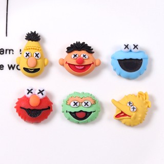 แผ่นกาวเรซิ่น ลายการ์ตูน Sesame Street สําหรับทําเครื่องประดับ แฮนด์เมด DIY จํานวน 10 ชิ้น