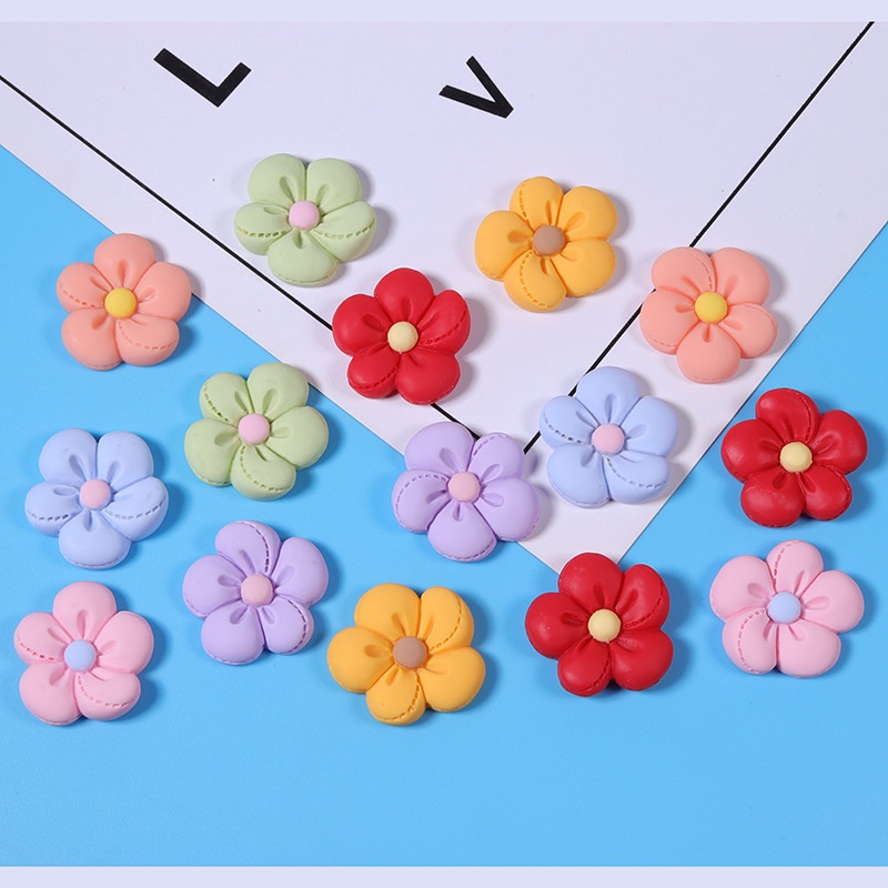 เครื่องประดับ พวงกุญแจเรซิ่น รูปดอกไม้ห้ากลีบ diy สําหรับทําเครื่องประดับ กิ๊บติดผม กิ๊บติดผม เคสโทรศัพท์ จํานวน 10 ชิ้น
