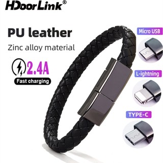 Hdoorlink สร้อยข้อมือ สายชาร์จ USB สายชาร์จข้อมูล สําหรับ Samsung USB C สายเคเบิล สําหรับ HUAWEI Xiaomi Type C Micro USB สายชาร์จเร็ว