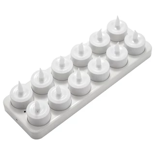 【sanhui14b4 】 ไฟเทียนไฟฟ ้ า LED แบบชาร ์ จไฟได ้ ชุดปลั ๊ ก US 12,White