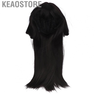 Keaostore Straight Long Short Wig  Accessory Easy Wearing Free DIY Stylish Black Cosplay Wig  for  Up