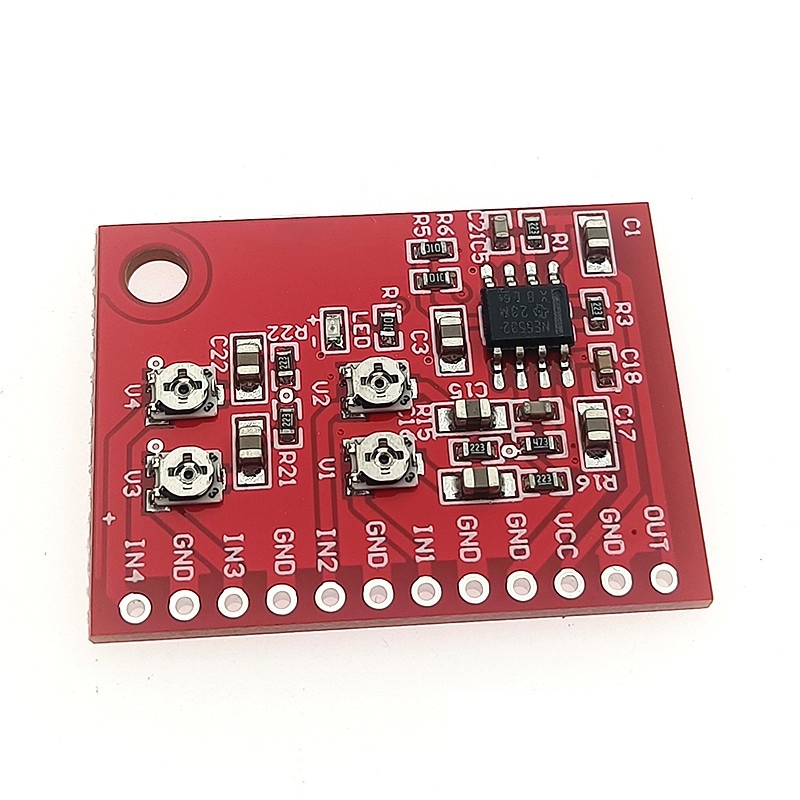 โมดูลบอร์ดผสมเสียงอินพุต โมโน 4 ช่องสัญญาณ Pcbfun Ne5532 Dc6-12v Tda1308 Dc3-6v
