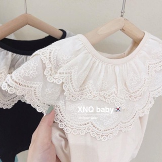 พร้อมส่ง ใหม่ เสื้อแขนกุด ผ้าฝ้ายแท้ แต่งลูกไม้ คอปกใบบัว สไตล์เกาหลี ญี่ปุ่น ตะวันตก แฟชั่นฤดูร้อน สําหรับเด็กผู้หญิง 2023