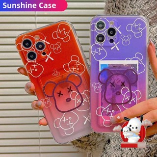 เคสโทรศัพท์มือถือ ลายหมีตานางฟ้า พร้อมช่องใส่บัตร สําหรับ Redmi 10C 10A 10 9 9A 9C 9T Note 11 Pro+ 11s 11 10s 10 9s 9 8 Pro Poco X4Pro X3 Pro M3 F3 Mi 11Lite 10TPro ผ้าคลุม