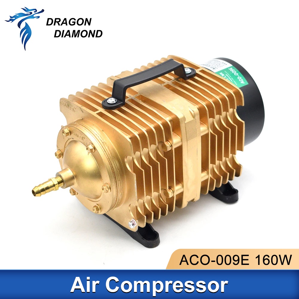 160W Co2 เลเซอร์เครื่องอัดอากาศ 220V ปั๊มแม่เหล็กสําหรับ Co2 เลเซอร์แกะสลักเครื่องตัด ACO-009E