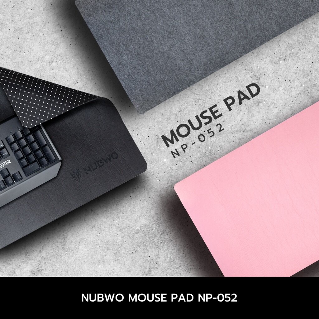 🛵มีส่งด่วน💨 NUBWO NP052 PINK/BLACK/GRAY MOUSE PAD แผ่นรองเมาส์แบบผ้า ขนาด 800X400มม. หนา 4 มม.