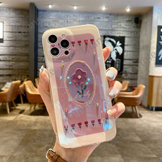 เคสป้องกันโทรศัพท์มือถือ ลายดอกไม้ บลูเรย์ สไตล์เกาหลี ญี่ปุ่น สําหรับ Apple Iphone 14pro max 13 12 11 13 11 12pro max 7p 8plus Xs Xr