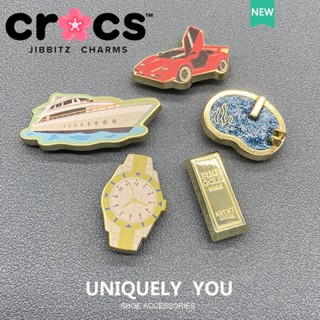 Jibbitz crocs หัวเข็มขัดโลหะ รูปดอกไม้ สไตล์สร้างสรรค์ สําหรับรองเท้ากีฬา เรือยอร์ช 2023