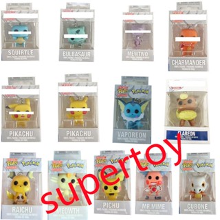 FUNKO พวงกุญแจ จี้โปเกม่อน Pikachu Squirtle Bulbasaur Mewtwo Pichu Meowth Raichu Mr. ฟิกเกอร์ Mime Vaporeon Flareon Charmander ของเล่นสําหรับเด็ก