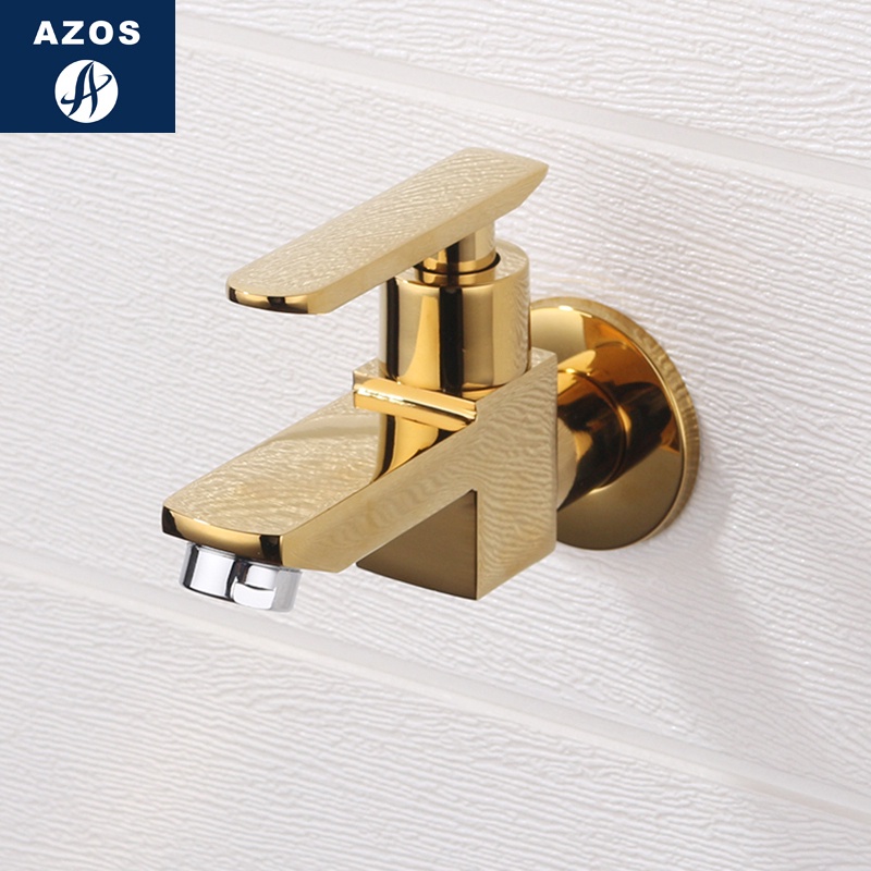 ก๊อกในห้องน้ำ ก๊อกสระว่ายน้ำ ขนาดเล็ก ทองแดงทั้งหมด ก๊อกน้ำ 4 จุด เรียบง่ายทันสมัย - รูปที่ 2