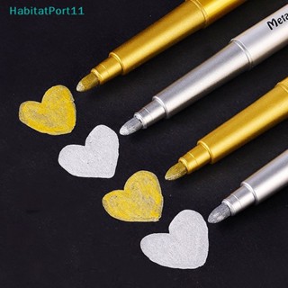 Habitatport ปากกามาร์กเกอร์ ไฮไลท์ โลหะ กันน้ํา สีทอง สีเงิน สําหรับเขียนตัวอักษร