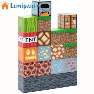 Lumiparty โคมไฟตั้งโต๊ะโมเสค ทรงสี่เหลี่ยม แบบพกพา Diy สําหรับคนรักเกม